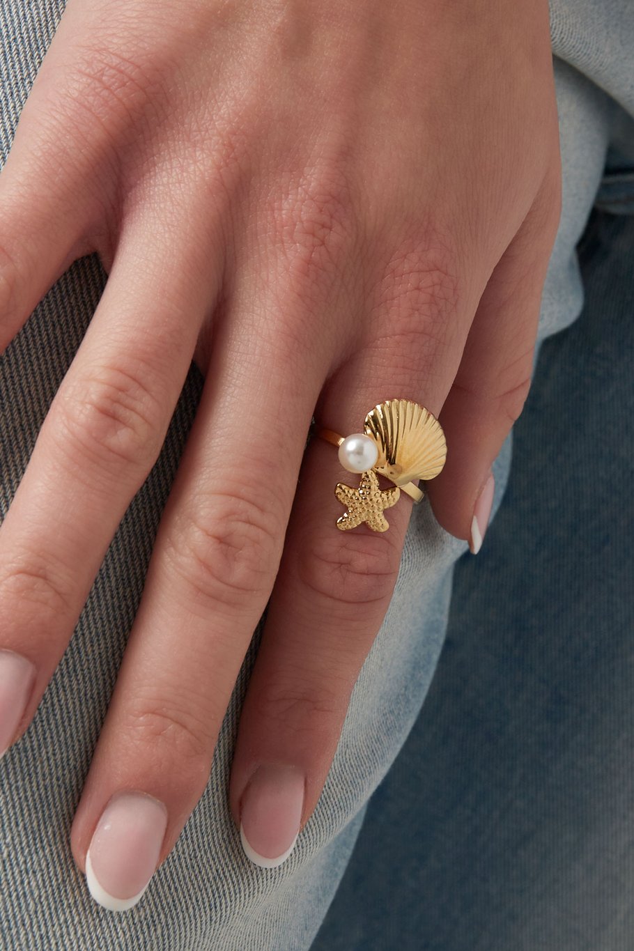 one size seashell ring