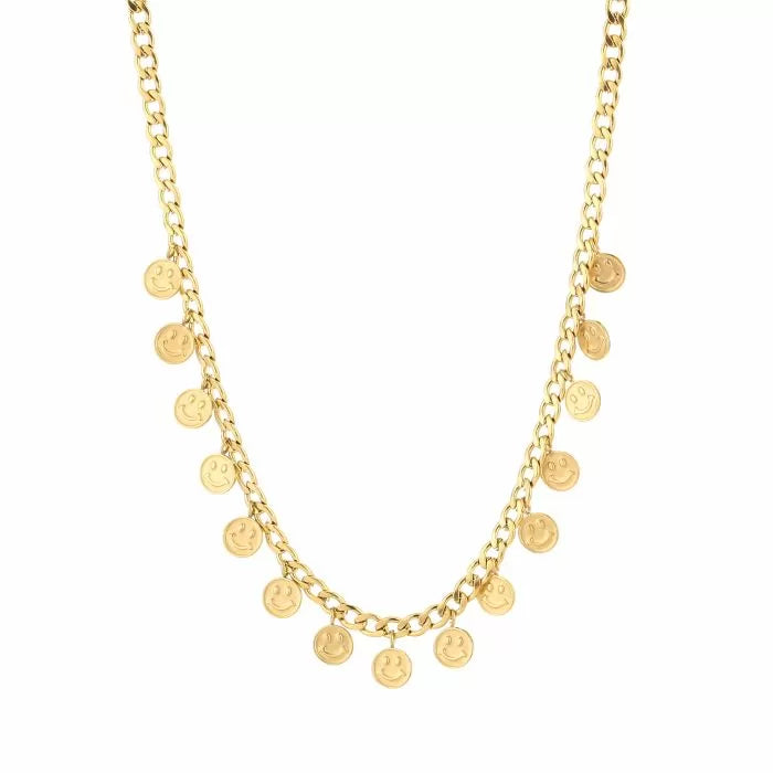 ketting met smiley bedels