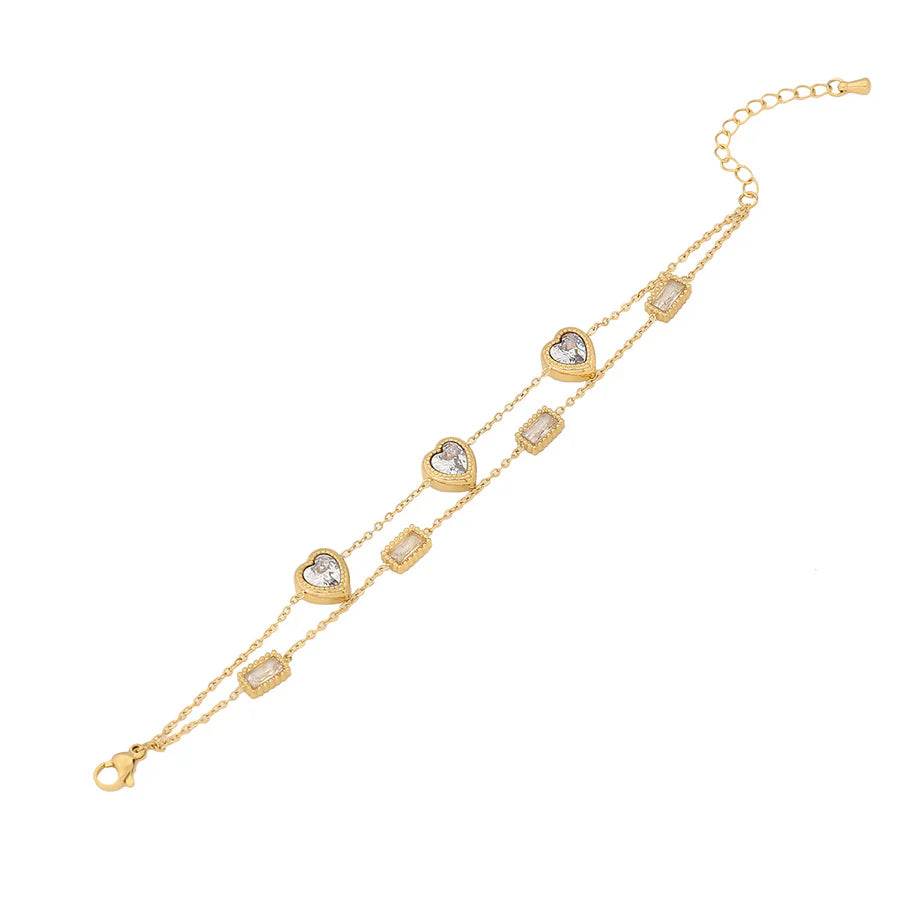 leuke dubbele armband met hart details