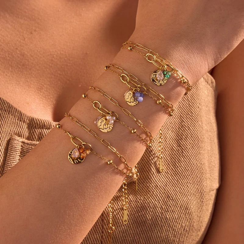 bedel armband met natuursteen