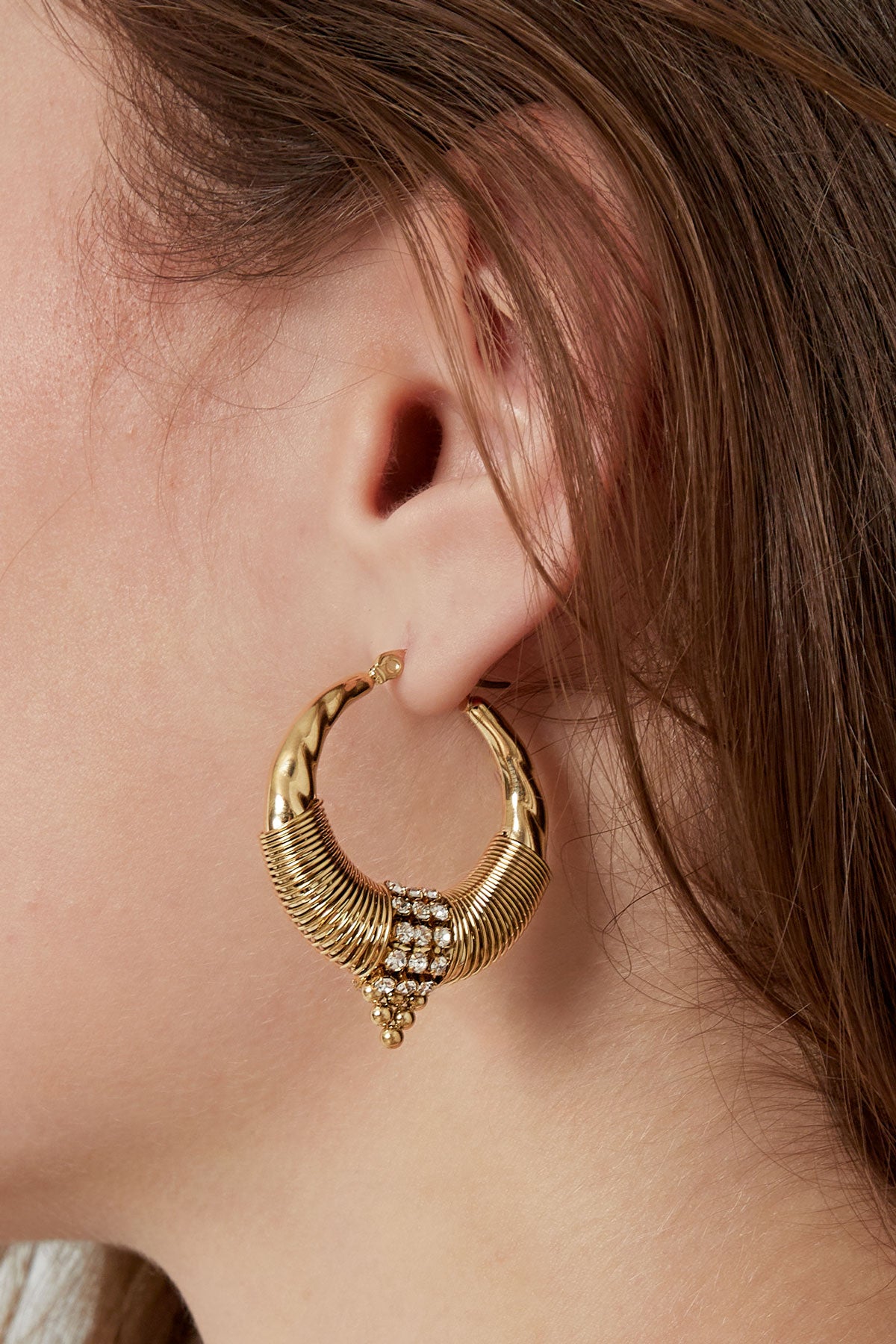 gold plated oorbellen met zirkonia