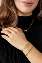Jasseron armband van stainless steel