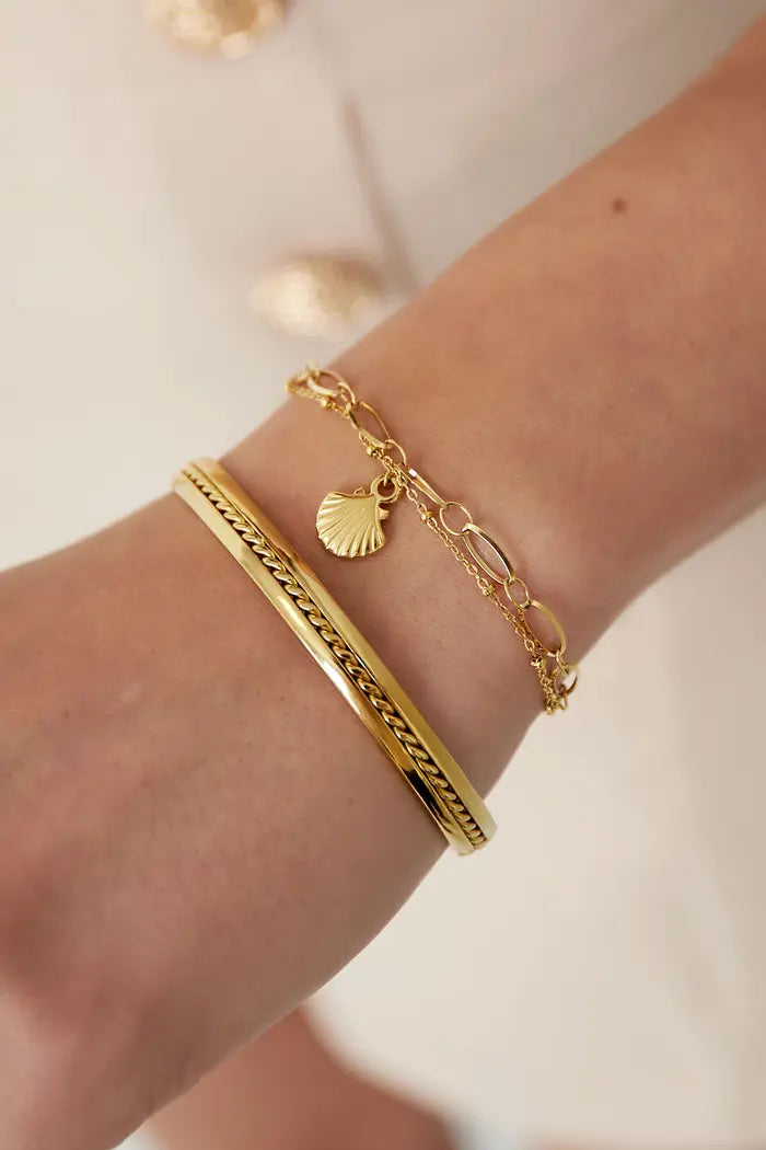 bedel armband, schelp bedel