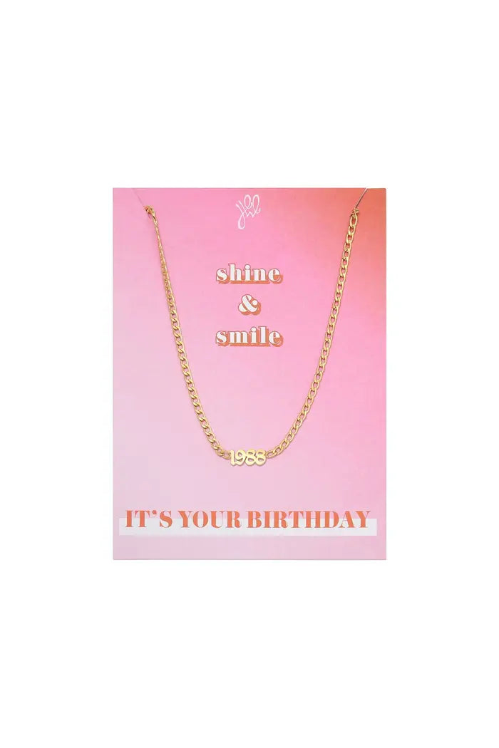 gold plated birthday ketting 1988