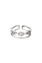 zilver kleurige dd ring Dior