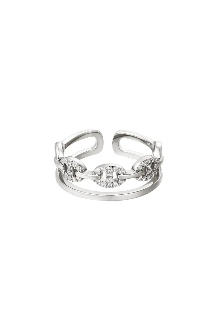 zilver kleurige dd ring Dior