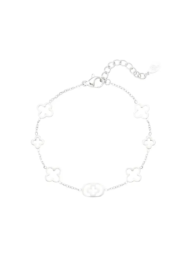 zilveren clover armband