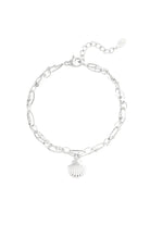zilveren armband met bedel, schelp bedel