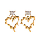 Speelse hart oorbellen gold plated