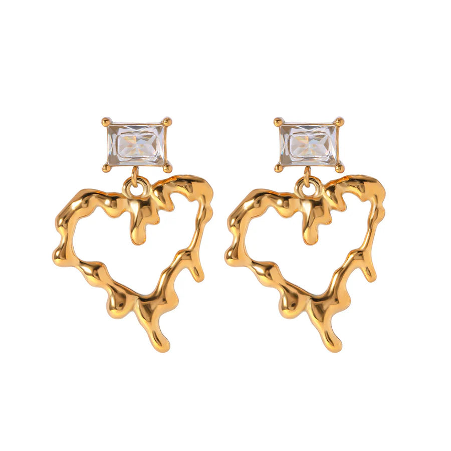 Speelse hart oorbellen gold plated