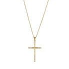 goude ketting met kruis pendant en zirkonia steentjes
