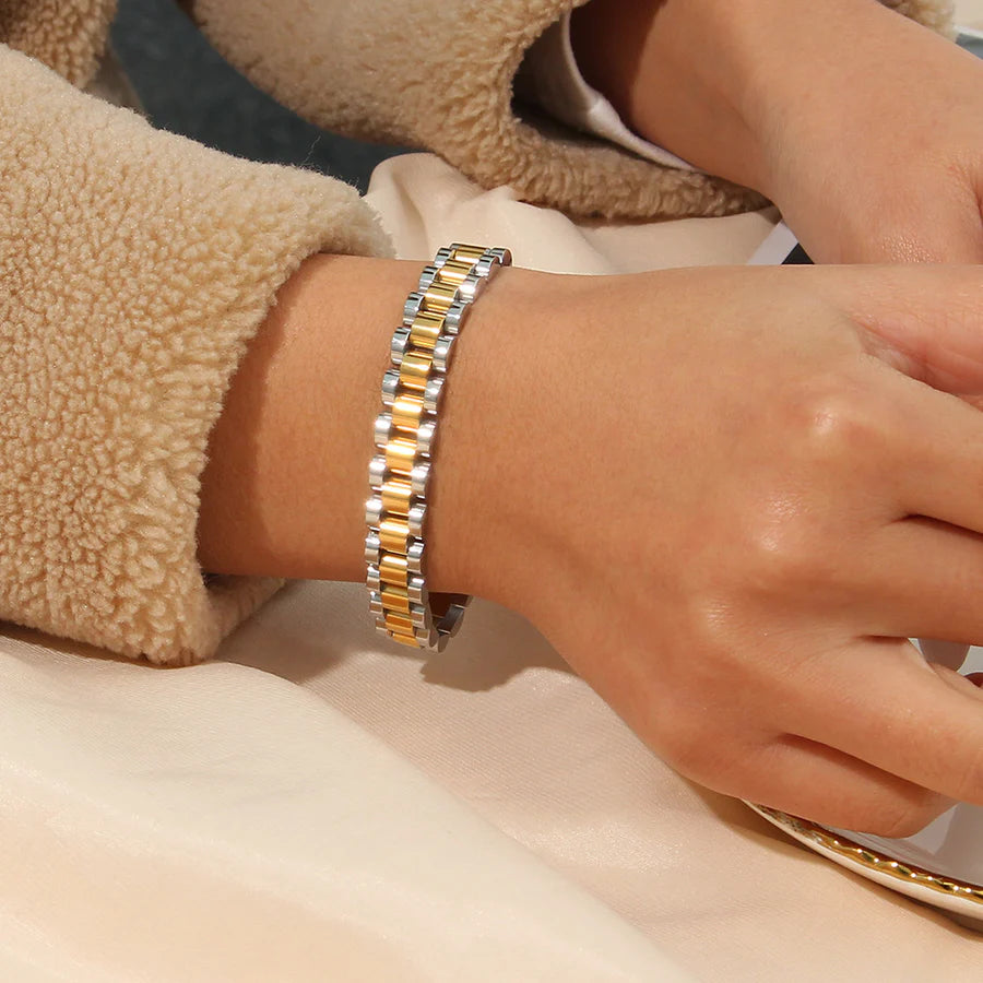 bi color schakel armband